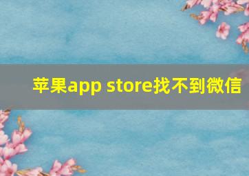 苹果app store找不到微信